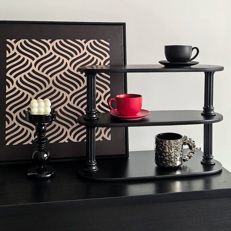 LIVETAI中古风装饰摆件餐边柜收纳置物架设计师软装搭配杯架套组,淘宝优惠券,粉丝福利购,淘宝优惠卷