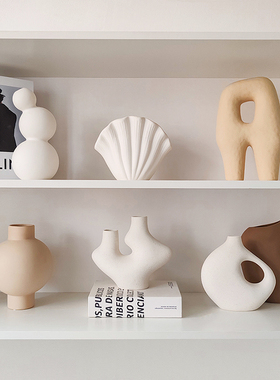 ins奶油风高级感花瓶摆件