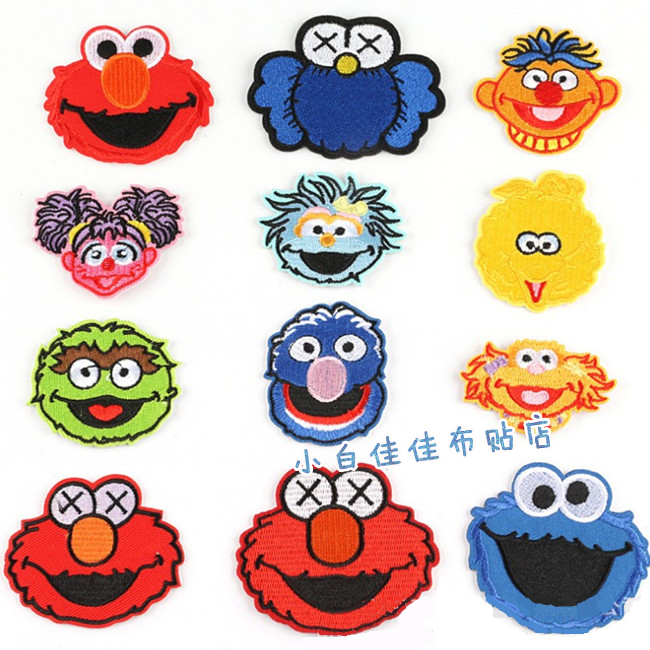 经典美国卡通布贴补丁贴花刺绣DIY服装辅料芝麻街sesame street - 图3