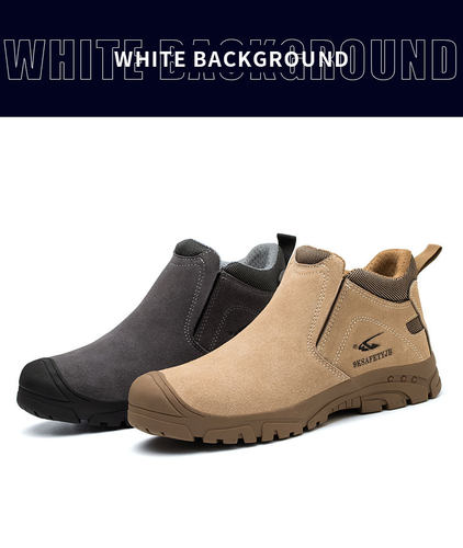 牛皮一脚蹬焊工劳保鞋男防砸防刺穿工作安全鞋防滑防水防烫防护鞋 - 图3