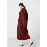 中长款呢子大衣女秋冬黑色翻领设计感气质羊毛双面呢毛呢外套女装