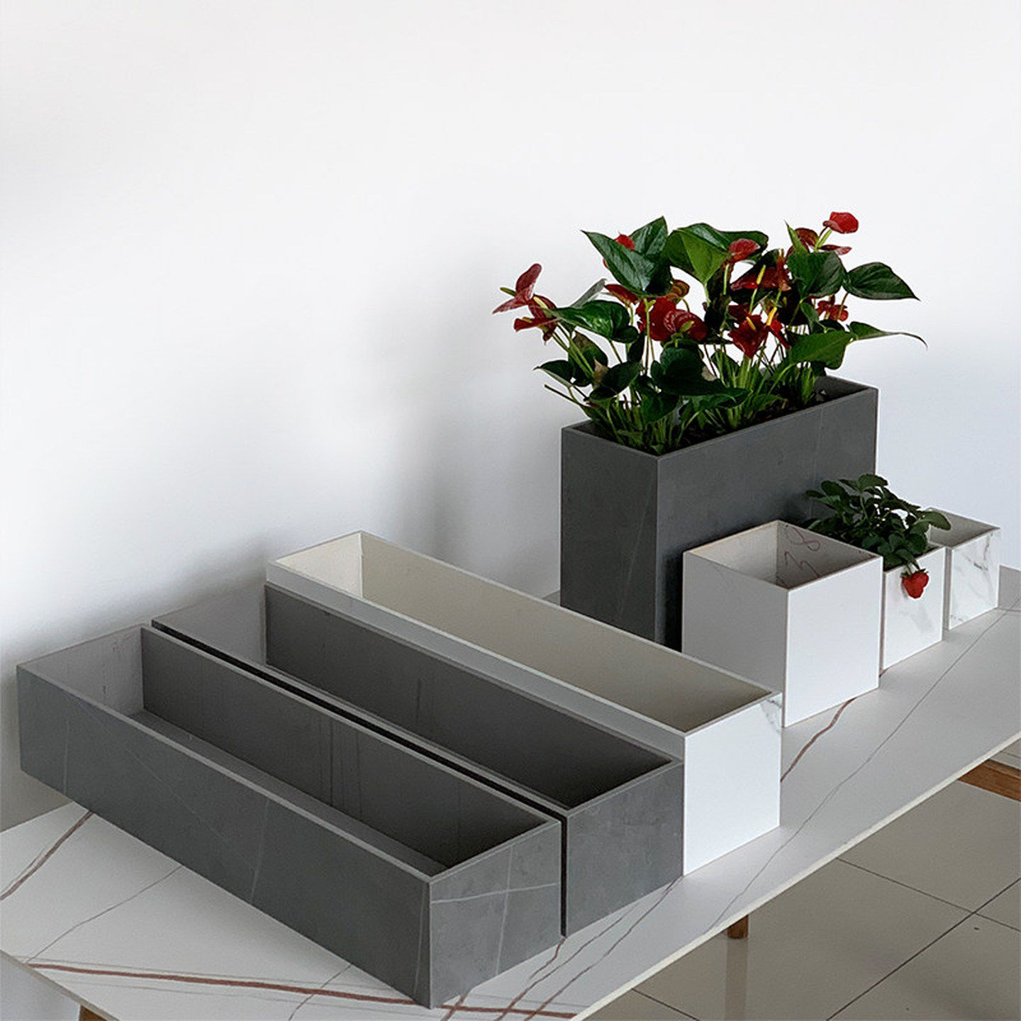 定制岩板陶瓷迷你小鱼缸阳台流水培生态创意微景缸观背鱼池乌龟箱,淘宝优惠券,粉丝福利购,淘宝优惠卷