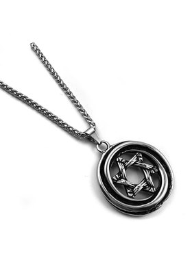 钛钢龙骨链男六芒星不掉色项链