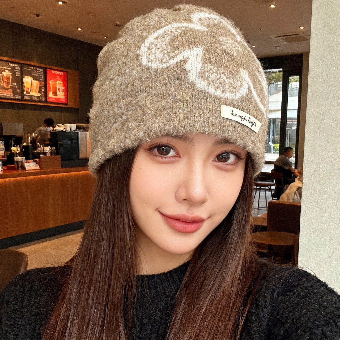 2025新款韩版复古提花针织帽子女秋冬季百搭保暖护耳显脸小包头帽,淘宝优惠券,粉丝福利购,淘宝优惠卷