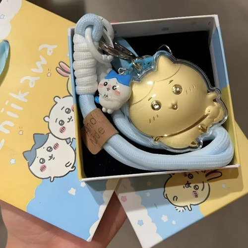 水贝足金999黄金送礼chiikawa周边吉伊小八乌萨奇钥匙扣手机挂件 - 图1