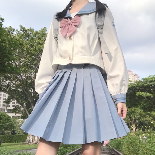 （现货）仲春二四 水竺女子 长袖水手服中间服夏服套装 - 图2