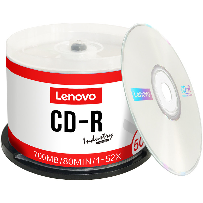 联想CD-R光盘刻录盘cd-rw刻录光碟家用可打印碟片刻录音乐歌曲空白盘官方正品50片桶装16x大容量700mb_虎窝淘