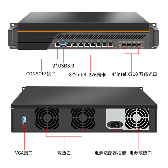 Industrial computer times control soft routing 2U server cloud computing