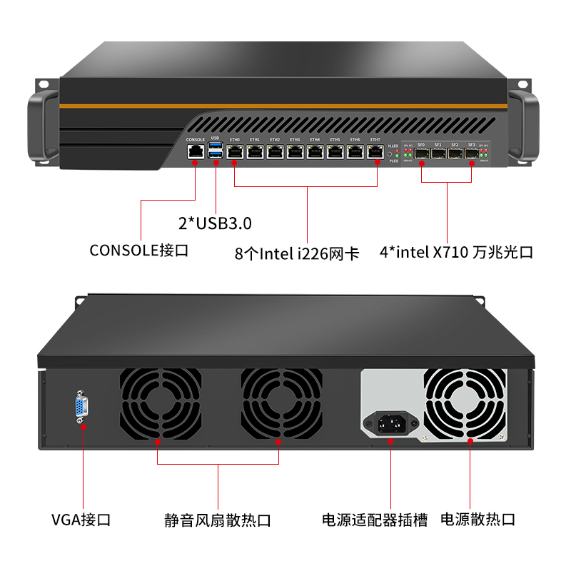 倍控C236软路由E3至强万兆端口多网口酷睿9代工控机Centos乌班图Ubuntu机架式爱快派网服务器server linux - 图0