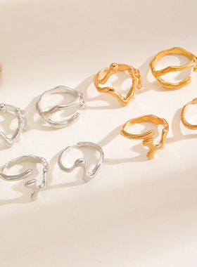 欧美不规则小众设计异形液态熔岩