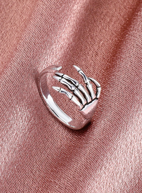 复古做旧开口手爪戒指朋克哥特