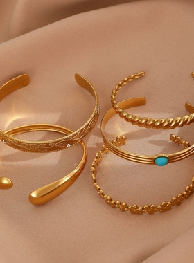 欧美跨境时尚ins风不锈钢手镯女