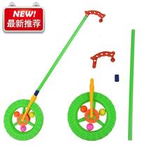 Baby 00 young children hand-push unicycles learn walking trolley loud bell 014-year-old luminous rolling iron wheel toy roller coaster