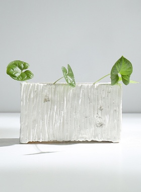 简约素烧水培白色陶瓷多肉花盆创意家居现代摆件桌面装饰