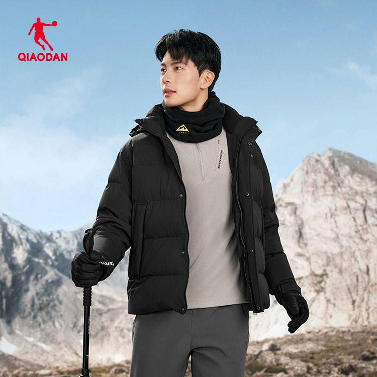 乔丹羽绒服男短款2025冬季新款保暖防风加厚运动外套QDFGM3254344