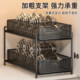 Kitchen pull-out storage cabinet layered shelves