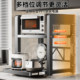 Kitchen countertop pull-out microwave appliance storage rack