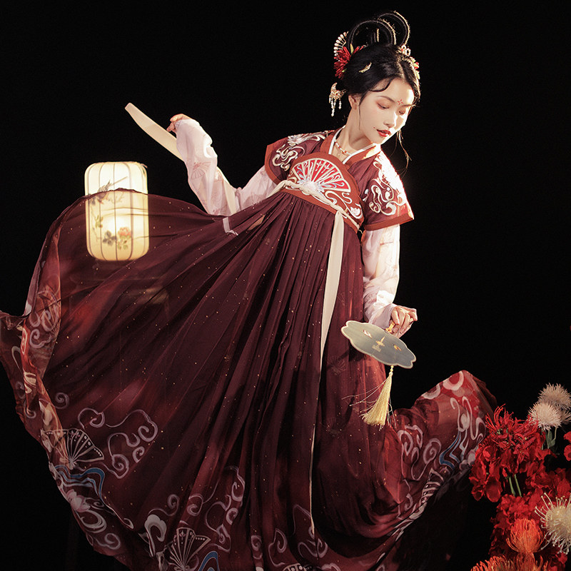 【思南木】原创汉服女唐制褙子秋画扇 画扇民族服装/舞台装