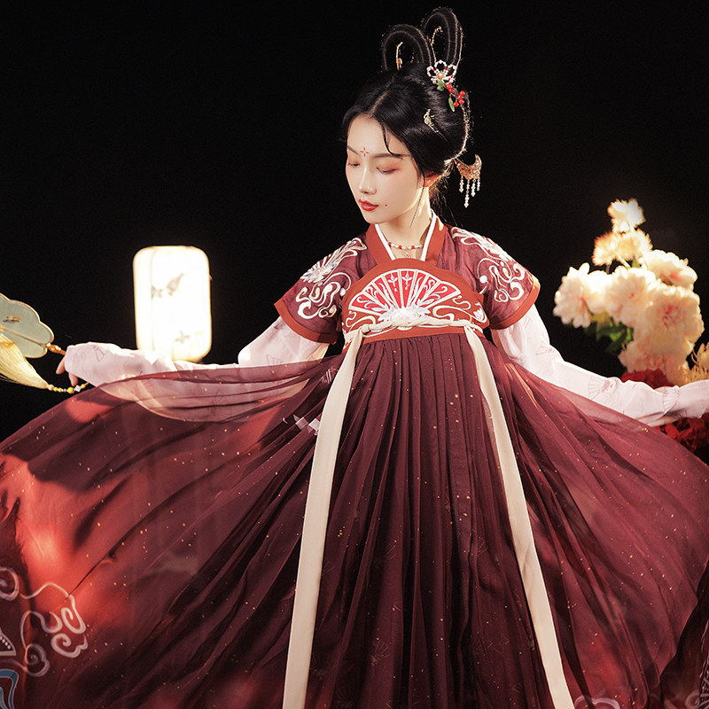 【思南木】原创汉服女唐制褙子秋画扇 画扇民族服装/舞台装