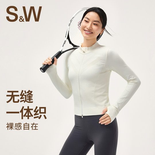 SW Suwei спортивная куртка женская осенняя теплая спортивная одежда для фитнеса и йоги одежда для велоспорта с длинными рукавами топ 2025 новый стиль