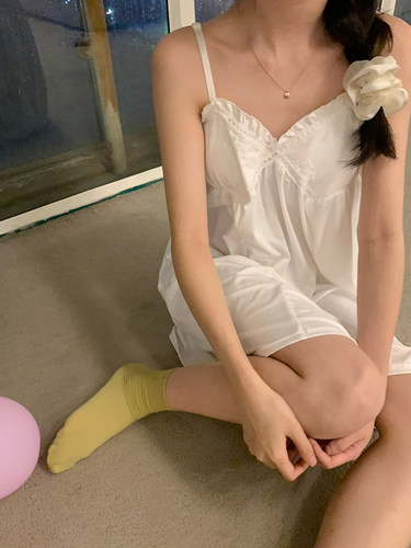 馨帮帮Homedress 夏季日系纯欲风甜美V领睡裙可爱花边吊带睡衣女 - 图2