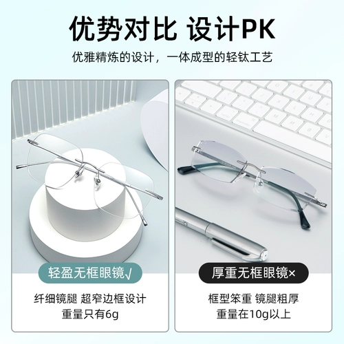 Ультра -светлый чистый титан, без миопийских очков.