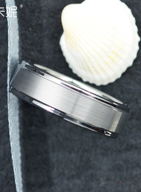 梦卡妮潮酷简约钨金可刻字戒指