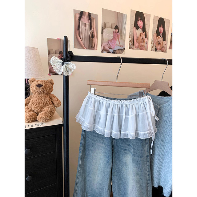 Spring atmosphere layered lace-up butt curtain