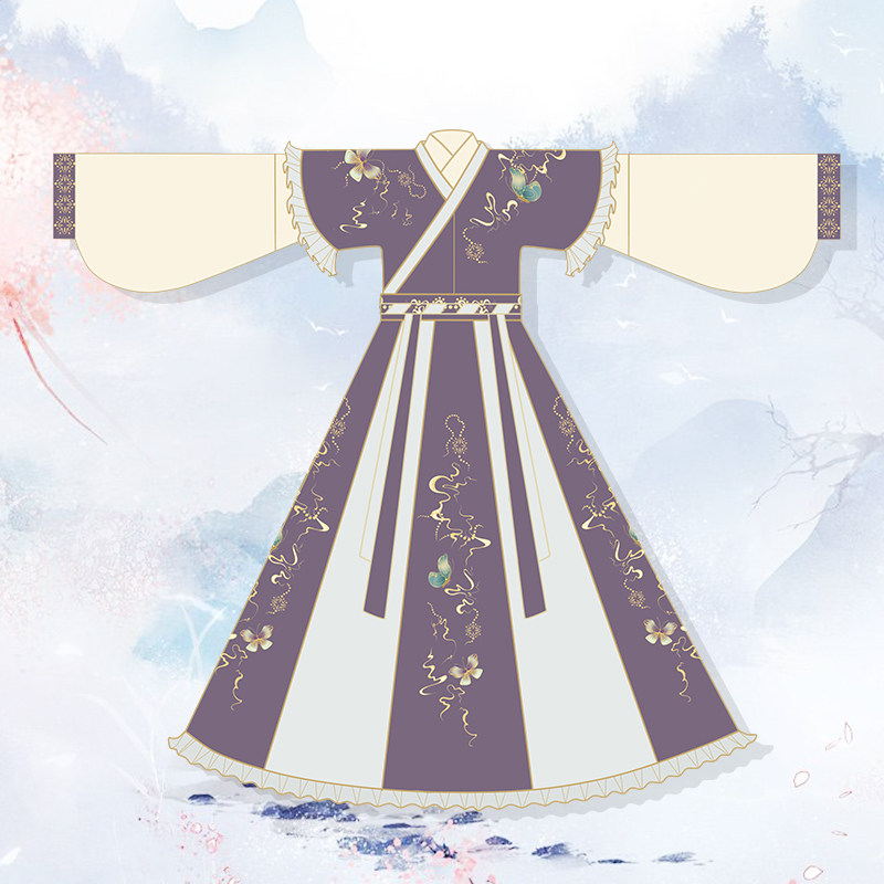 正品原创女中国风交领秋装飘逸汉服 近庸民族服装/舞台装