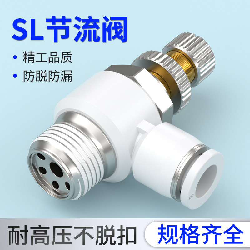 气管接头SL4-m5/6-01/8-02快速接头卡扣式直角管接头连接件快接头 - 图1