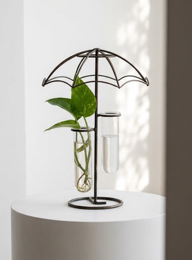 创意雨伞造型玻璃水培花瓶摆件