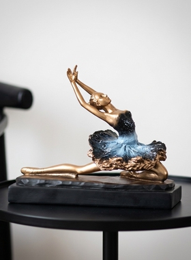 创意金色芭蕾舞者雕塑摆件