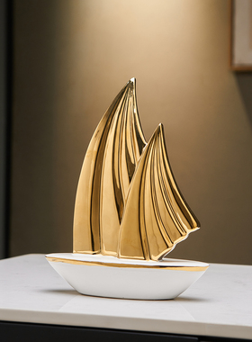 客厅玄关轻奢高档装饰创意帆船