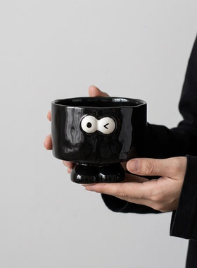 创意可爱眼睛造型陶瓷收纳盒摆件