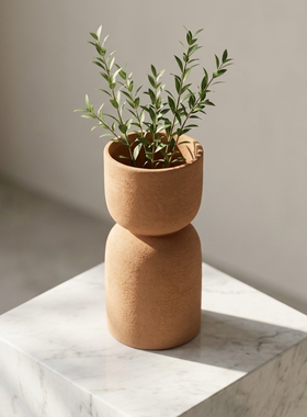 简约风天然陶土花瓶家居摆件