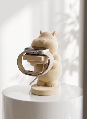 可爱小熊苹果手表充电支架摆件