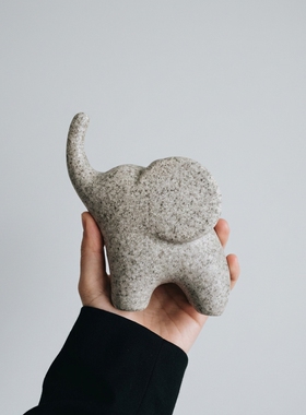 创意石材大象装饰摆件客厅现代