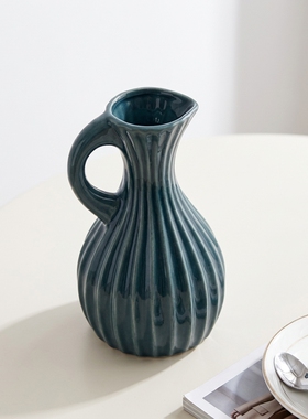 北欧简约陶瓷花瓶摆件仙人掌纹