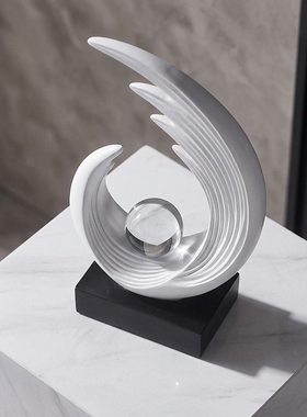 现代简约抽象白色雕塑摆件