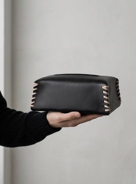 高档真皮纸巾盒简约现代摆件