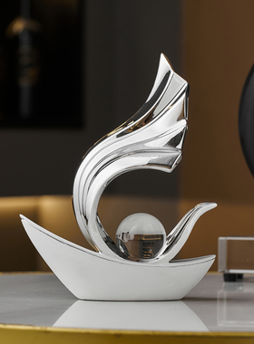 高级感小众玄关电视柜艺术装饰