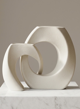 现代简约白色几何造型装饰摆件