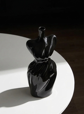暗黑风抽象人体陶瓷花瓶摆件
