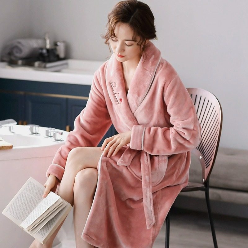 睡袍女士冬季加厚法兰绒长款睡衣秋冬款居家可外穿保暖大码浴袍,淘宝优惠券,粉丝福利购,淘宝优惠卷