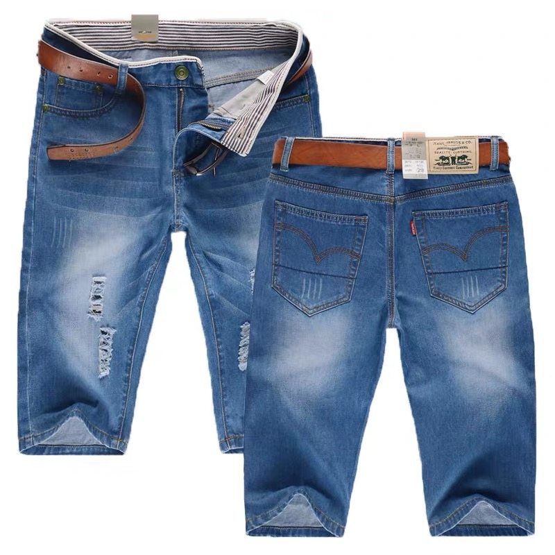 夏季薄款男士7七分牛仔短裤男直筒宽松中裤牛仔裤5五分裤耐磨马裤,淘宝优惠券,粉丝福利购,淘宝优惠卷