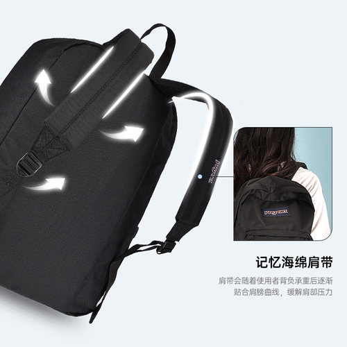 JanSport杰斯伯双肩包官方正品叛逆学院风书包男女款PC背包经典款 - 图1