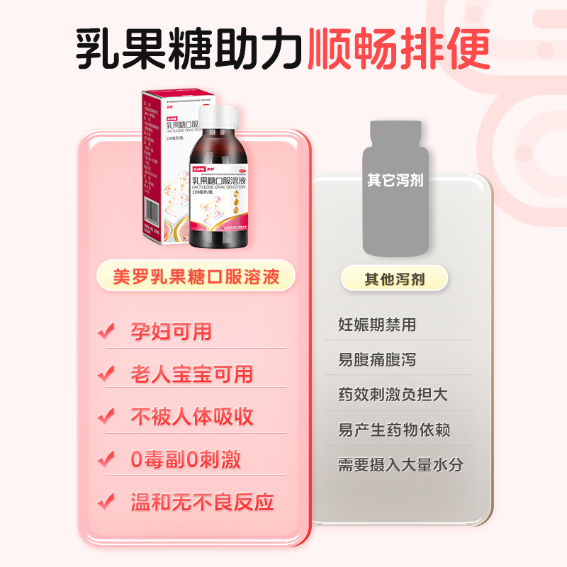 美罗乳果糖口服溶液100ml便秘孕妇老人婴幼儿童润肠通便非开塞露