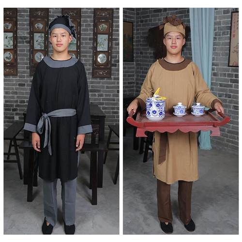 炎蔻古代平民百姓汉服老粗布古装店小二服装民国农民演出衣服饰男 - 图3