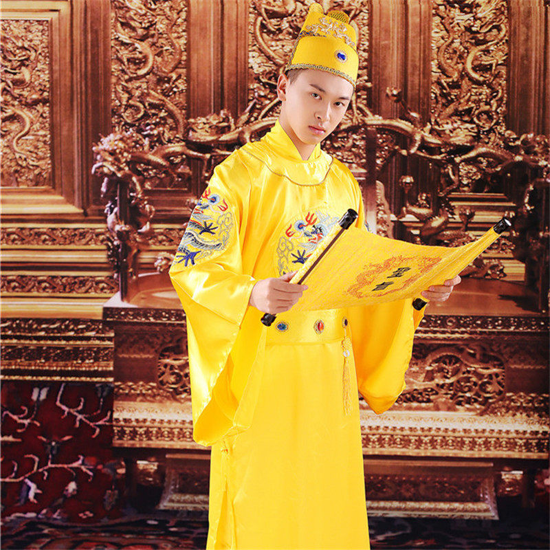 明朝皇帝龙袍男套装皇上古装明制汉服刺绣黄袍中国风王爷服装蟒袍 - 图0