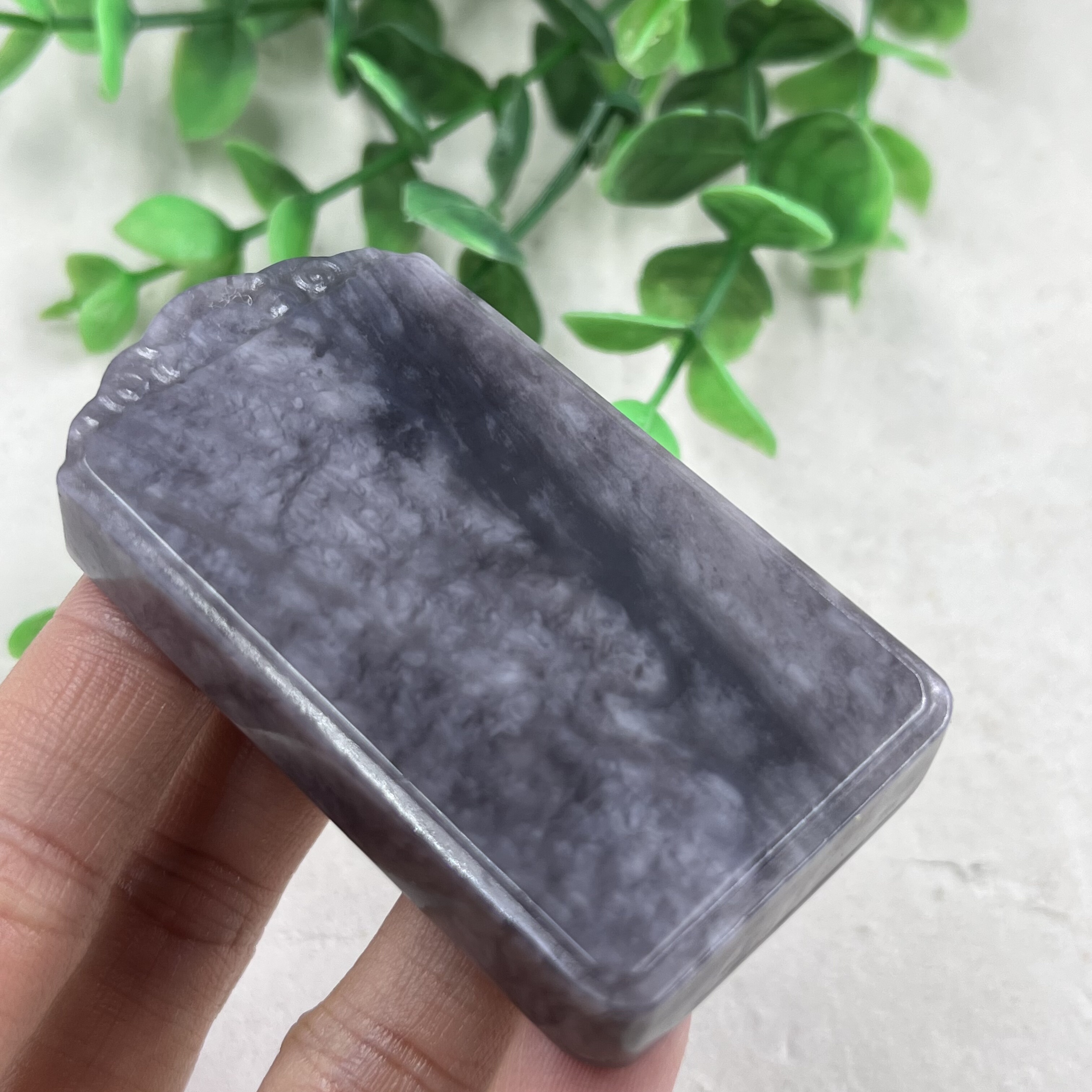 新疆和田玉特色紫罗兰意境牌子平安无事玉牌挂件玉坠项坠包邮69克 - 图0